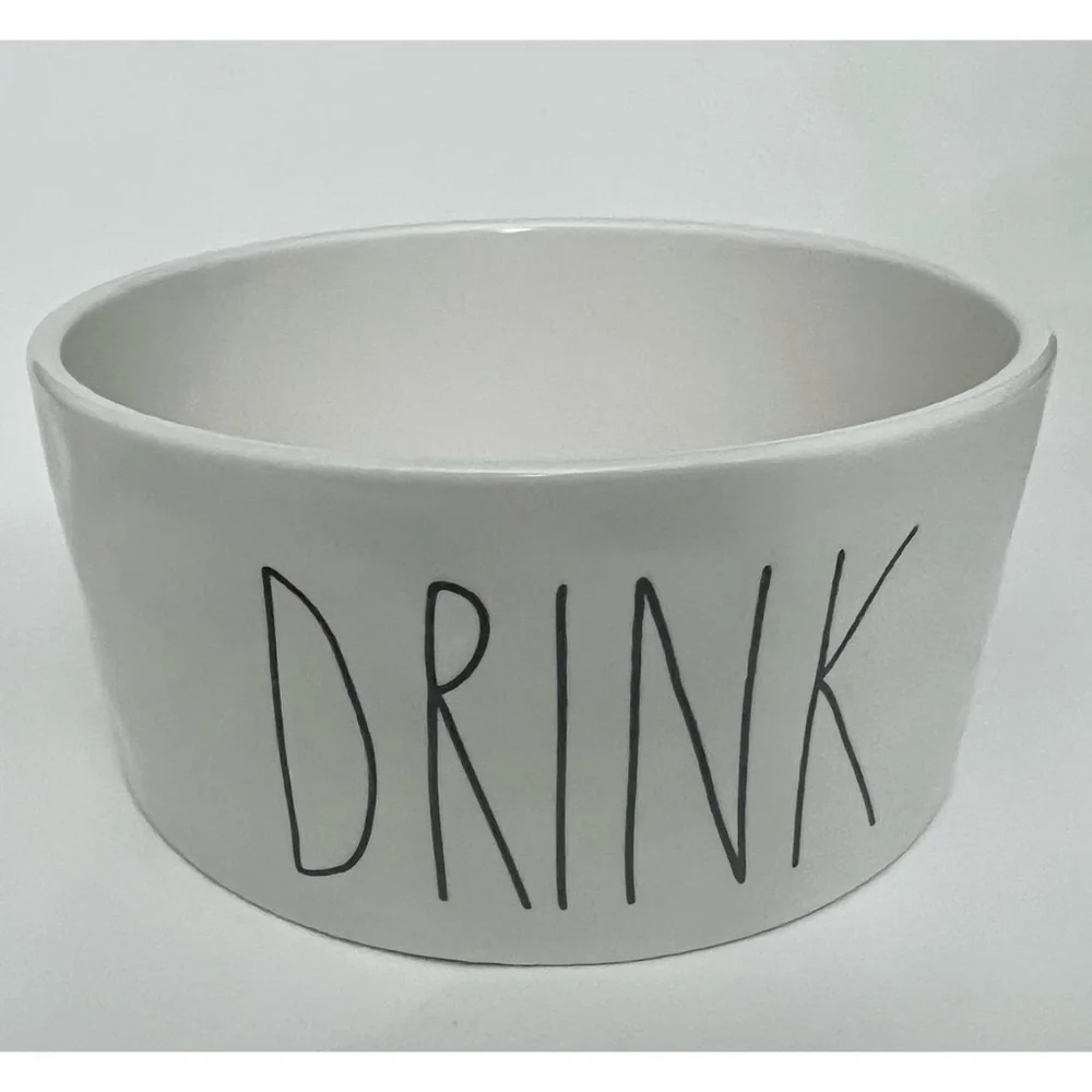 Rae Dunn by Magenta DRINK UP large black letters on 3
